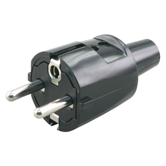 Apparaatstekker Zwart Rubber 